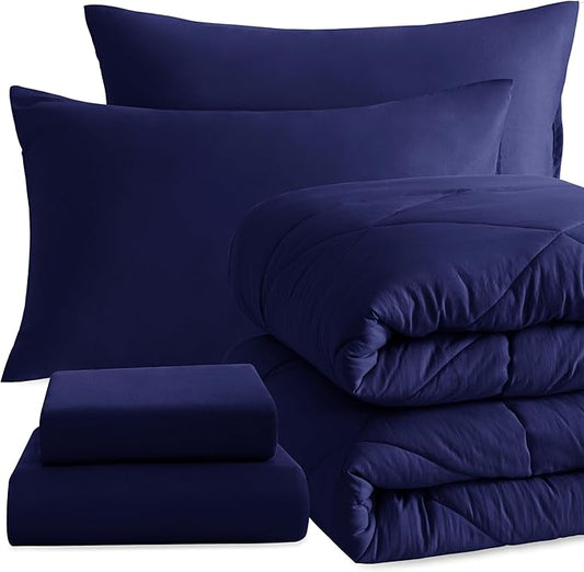 NTBAY Twin Comforter Set with Sheets, 5 Pieces Soft and Breathable Bedding Set by NTBAY
