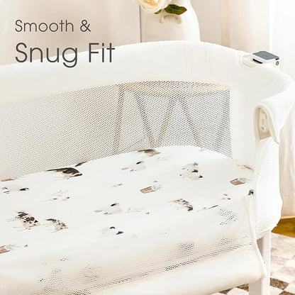 GRSSDER Stretchy Ultra Soft Bassinet Mattress Sheets 2 Pack, Universal Fitted - Image 3