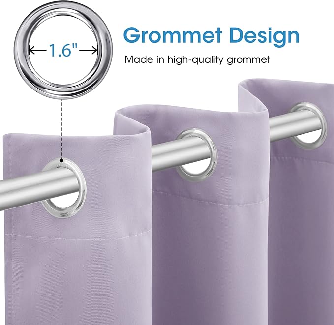 HOMEIDEAS Lilac Blackout Curtains - Image 4