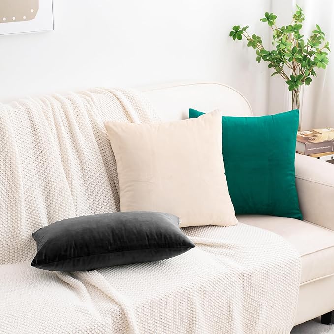 HWY 50 Teal Velvet Rectangular Throw Pillow Covers 12x20 Inch - Image 2