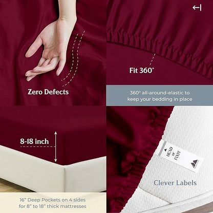Mayfair Linen 500 Thread Count 100% Cotton Sheets King Size Bed Set - Image 4