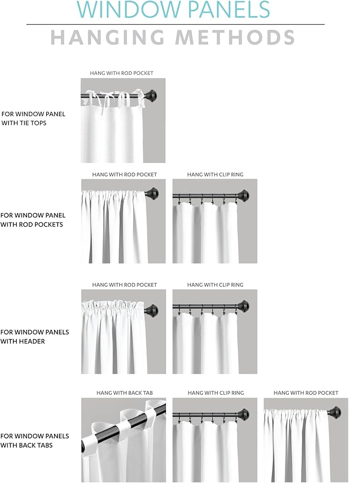 Lush Decor Linen Button Window Curtain Panel, Bedroom & Dining Room - Image 8