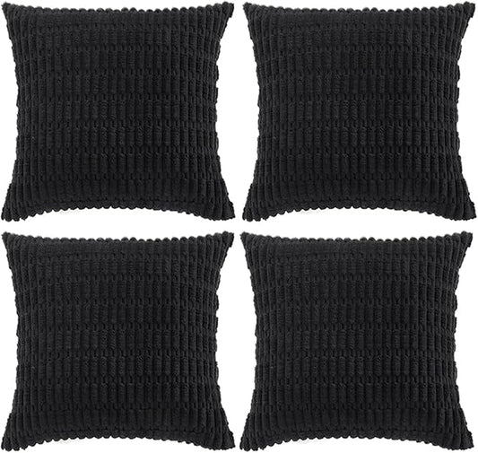 Fancy Homi 4 Packs Boho Black Decorative Throw Pillow Covers 24x24 Inch by Fancy+Homi