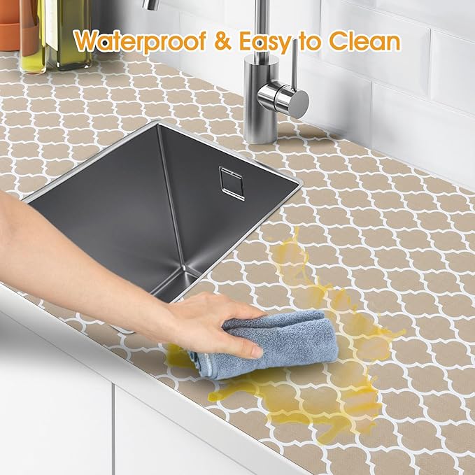 Shelf and Drawer Liner for Kitchen Cabinets Non-Adhesive, Strong Grip Non-Slip - Image 4