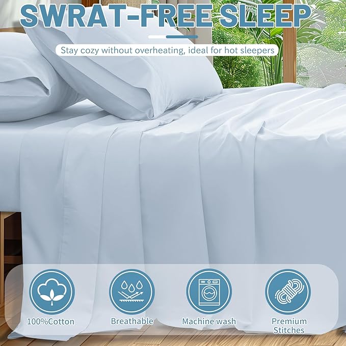 Extra Deep Pocket California King Sheets 18-24 Inch 100% Egyptian Cotton 1000 - Image 6