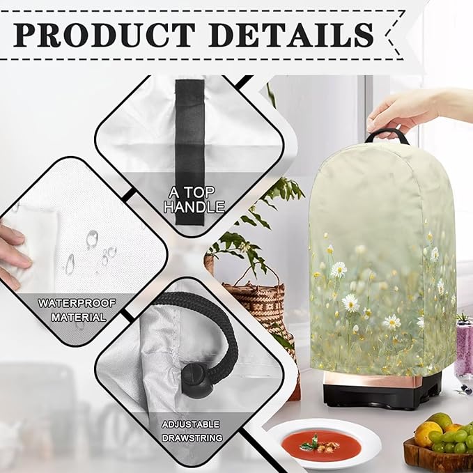 Daisy Floral Green Blender Cover - Image 5