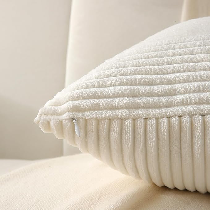 Cream Lumbar Throw Pillow Covers 12x24 inch, Farmhouse Home Decor, Boho - Image 4