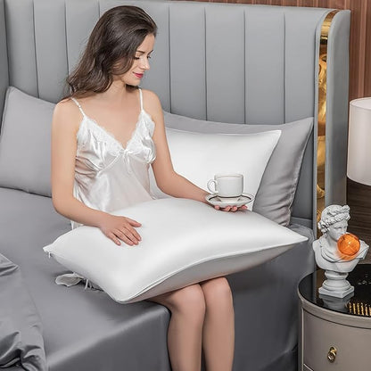 Mulberry Silk Pillowcase for Hair and Skin, Queen Size Cooling Silk Pillow Case - Image 5