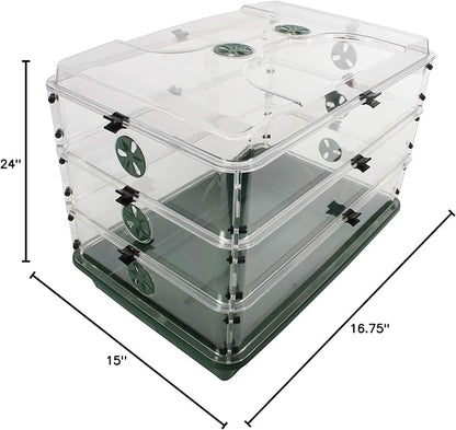 EarlyGrow 95457 24" x 15" x 16.75" Domed Propagator, 3 Side Extenders and - Image 11
