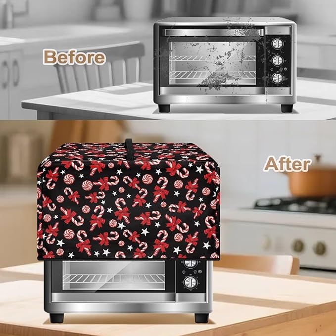 Microwave Oven Grill Cover Protector, Christmas Lollipop Waterproof Dust-Proof - Image 4