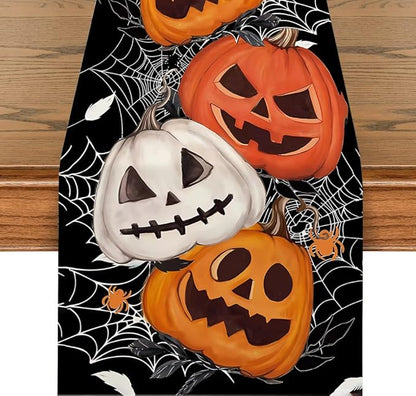 LTLYH Halloween Table Runner 13 x 72 Inch, Halloween Pumpkin Spider Dining by LTLYH