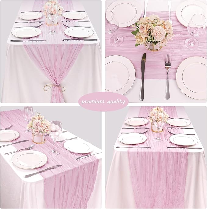12 Pack 13Ft Cheesecloth Table Runner 35x157 Inch Boho Gauze Table Runner - Image 5