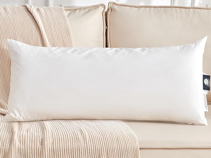 Organic Feather Down Lumbar Pillow Inserts by KUSNUG-CozySleep