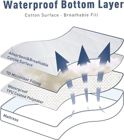 Sunflower Quilted Full Mattress Protector, Mattress Pad Full, Cotton Mattress - Image 3