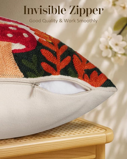 Embroidered Throw Pillow Covers 18x18 Inch - Image 3