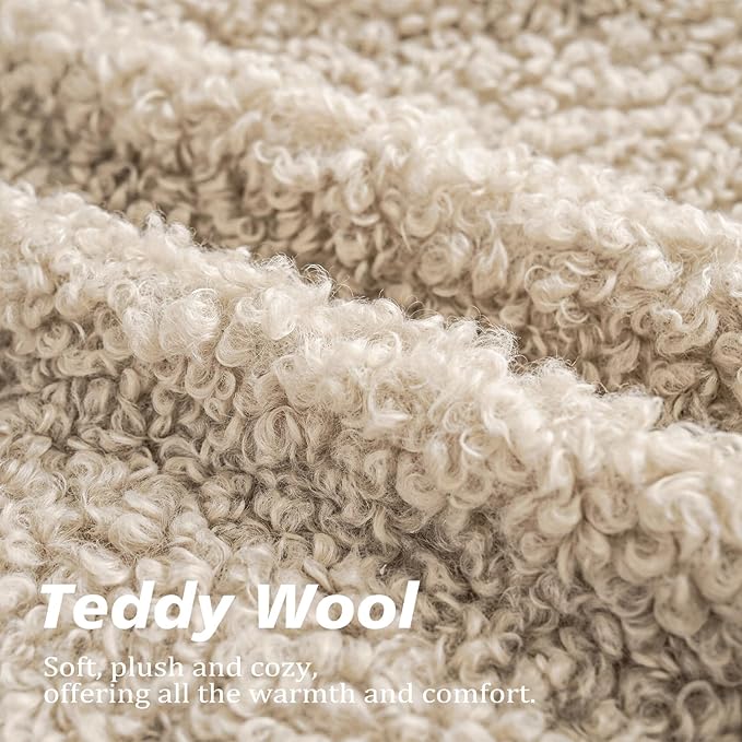 Foindtower 2 Pieces 20x20 Inch Light Khaki, Faux Fur Throw Pillow Cover Accent - Image 2