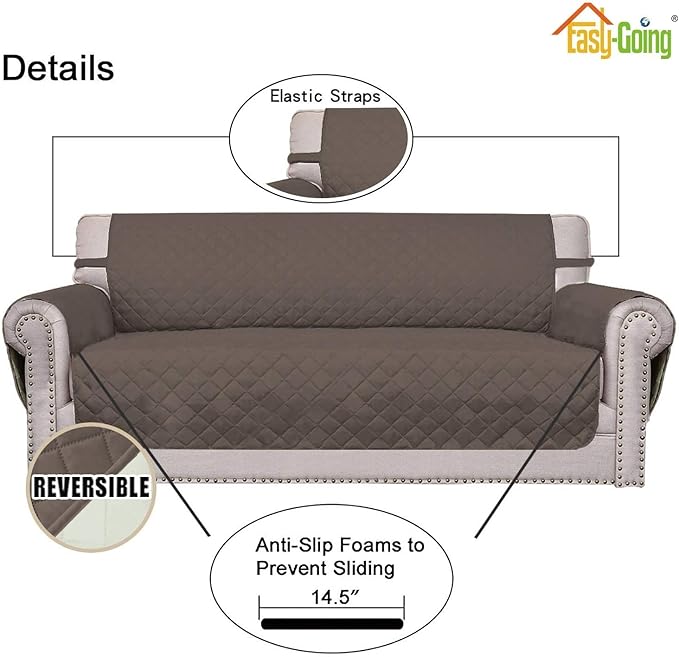 Easy-Going 4 Seater Sofa Slipcover Reversible Sofa Cover Water Resistant Couch - Image 3