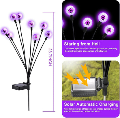 ASMAD Halloween Decorations Outdoor Solar Scary Eyeball Light,10Pack 80LEDs