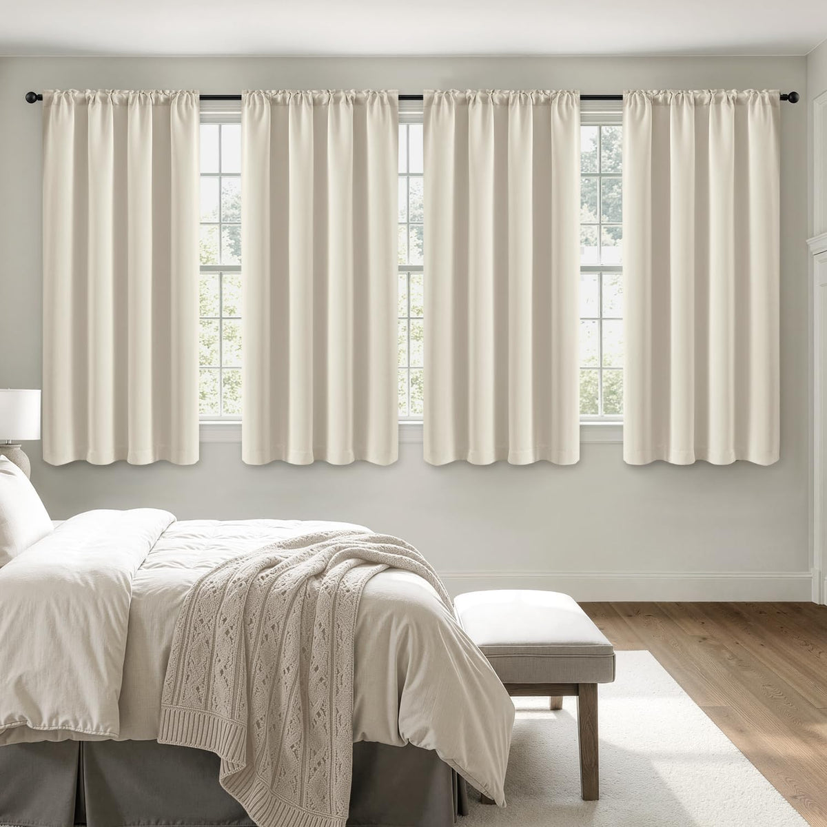 miulee cream beige room darkening bedroom curtains 63, main product view