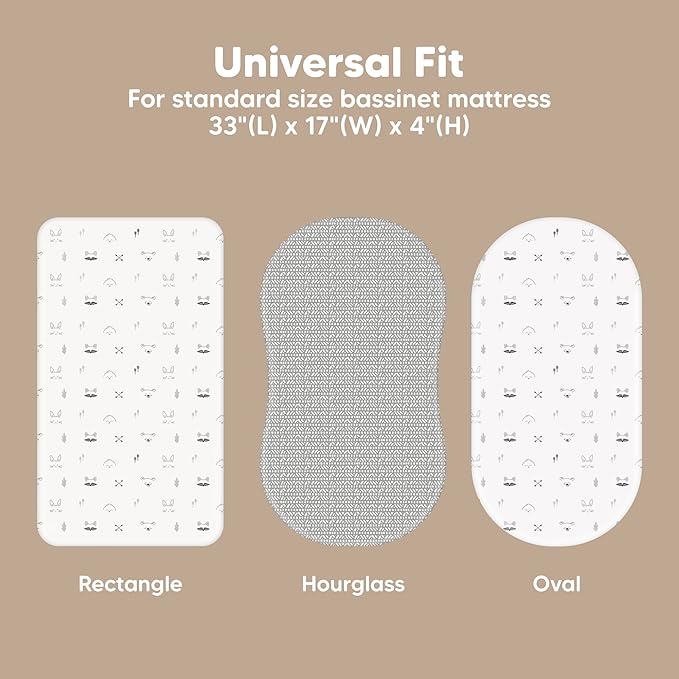 2-Pack Baby Bassinet Sheets Girl, Boy - Image 3