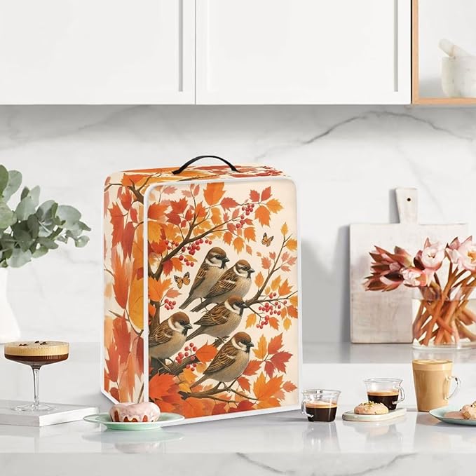 Coffee Maker Cover with Handle Maple Cardinal Dust Protection Washable Foldable - Image 3