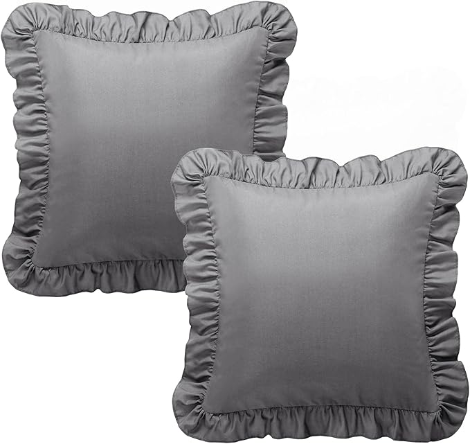 KKJIAF Ruffle Pillow Cases 18x18 Inches, Microfiber Wrinkle Resistant Pillow - Image 8