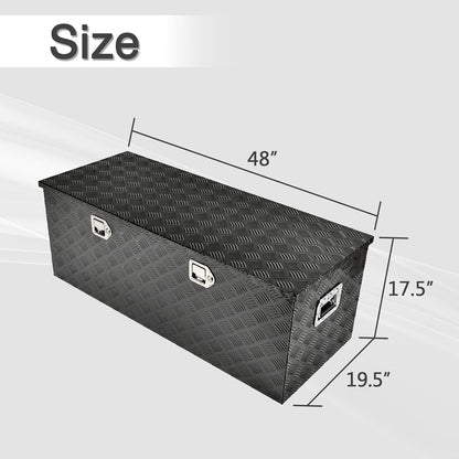 48 inch heavy duty aluminum truck tool box shown in use