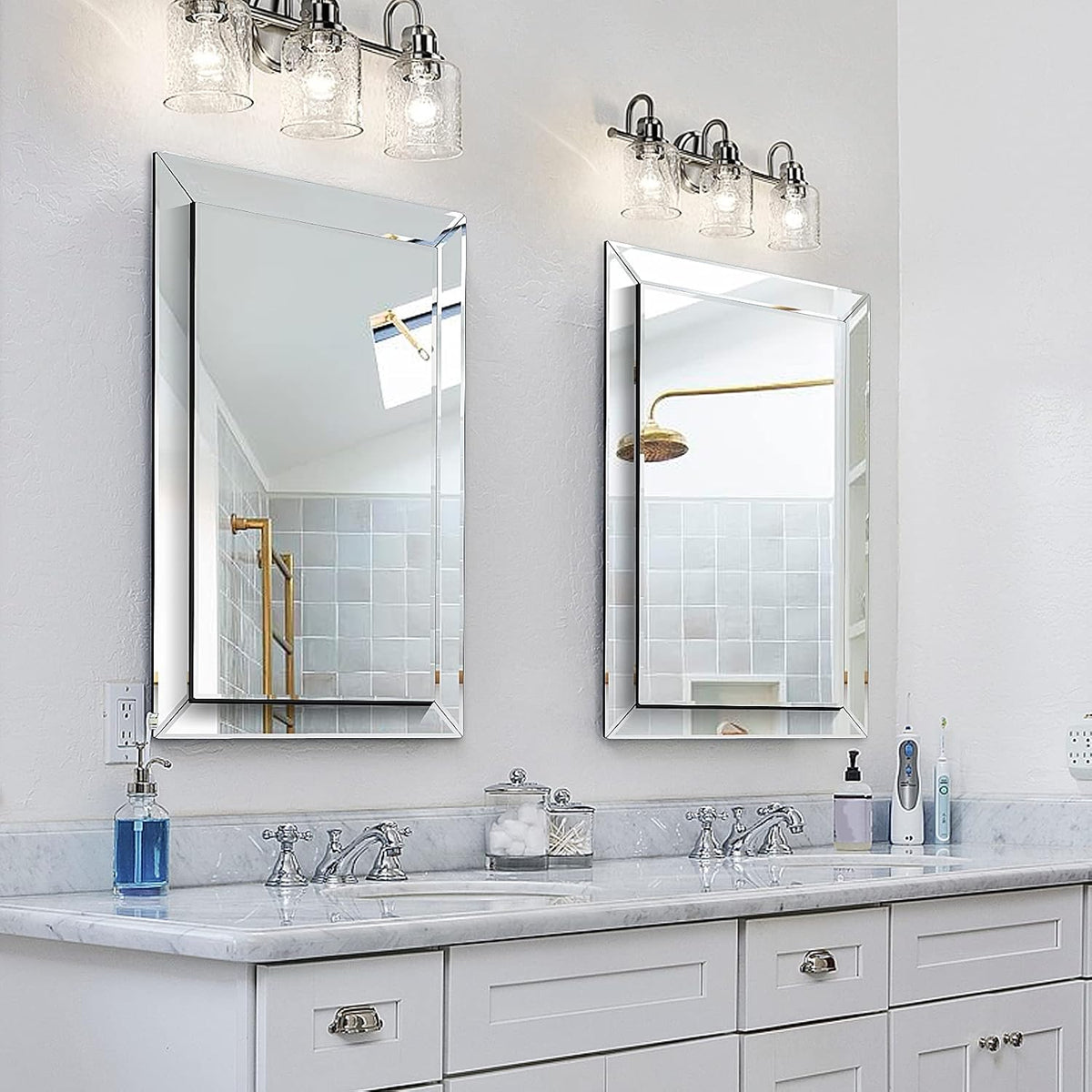 pregaspor wall mirror for bathroom, 24" x 36" showing dimensions