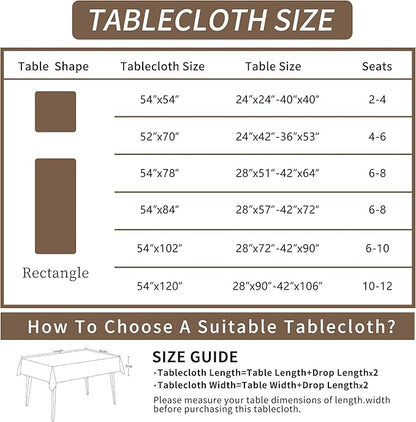 Rectangle Table Cloth, 100% Waterproof Tablecloth Oil Proof Spill Proof Vinyl - Image 5