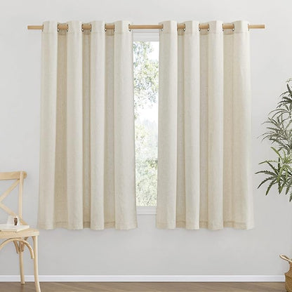 NICETOWN Natural Linen Curtains Flax Texture by NICETOWN