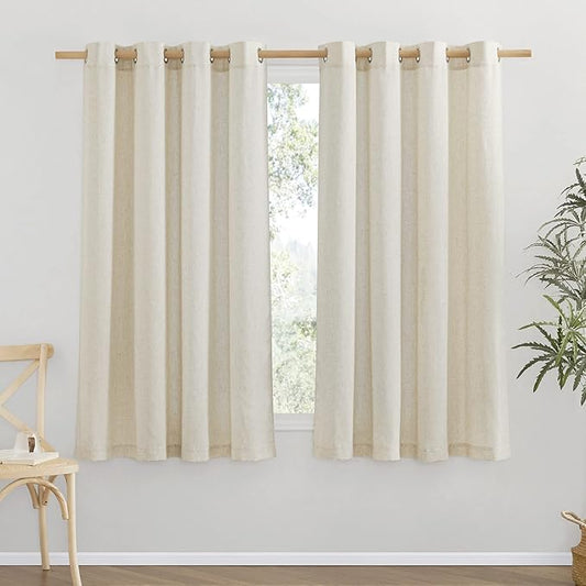 NICETOWN Natural Linen Curtains Flax Texture by NICETOWN
