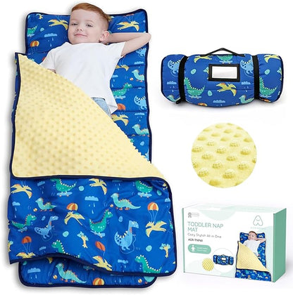 ACRABROS Toddler Nap Mat with Pillow and Blanket, Extra Large Rolled Napping by ACRABROS