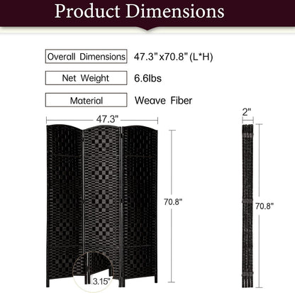rhf room divider panel,partition room dividers,3panel privacy screen,black, close-up detail
