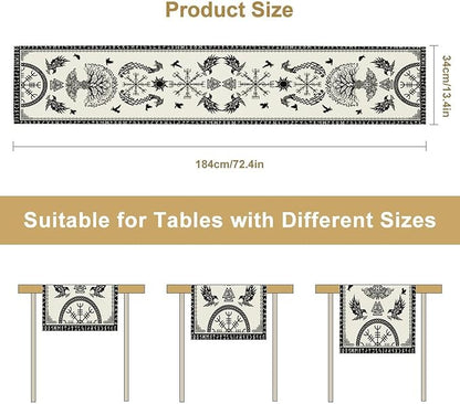 Viking Tree of Life Table Runner, Raven Helmet of Awe Seasonal Table Runner - Image 7