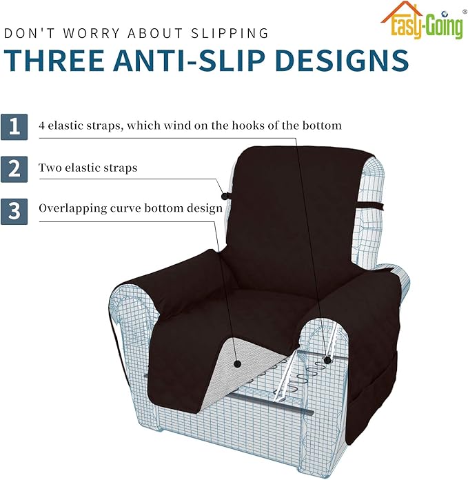 Easy-Going Sofa Slipcover Waterproof Oversized Recliner Chair Cover Non-Slip - Image 4