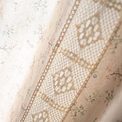 ENJOYBRIDAL Floral Curtains 63 Inch Length 2 Panels Crochet Lace Patchwork - Image 5