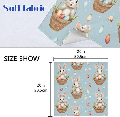 ALAZA Easter Rabbit Bunny Cloth Napkins Set of 1, 20x20 Inch Washable and - Image 3