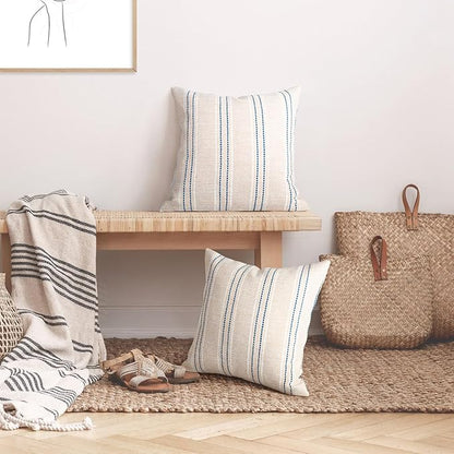 AELS 16x16 Decorative Farmhouse Linen Throw Pillow Covers, Boho Textured Pillow - Image 5