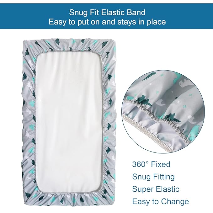 SPRINGSPIRIT Pack and Play Sheets, Pack n Play Sheets Ultra Soft, Mini Crib - Image 4