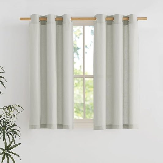 NICETOWN Gray Short Linen Curtains by NICETOWN