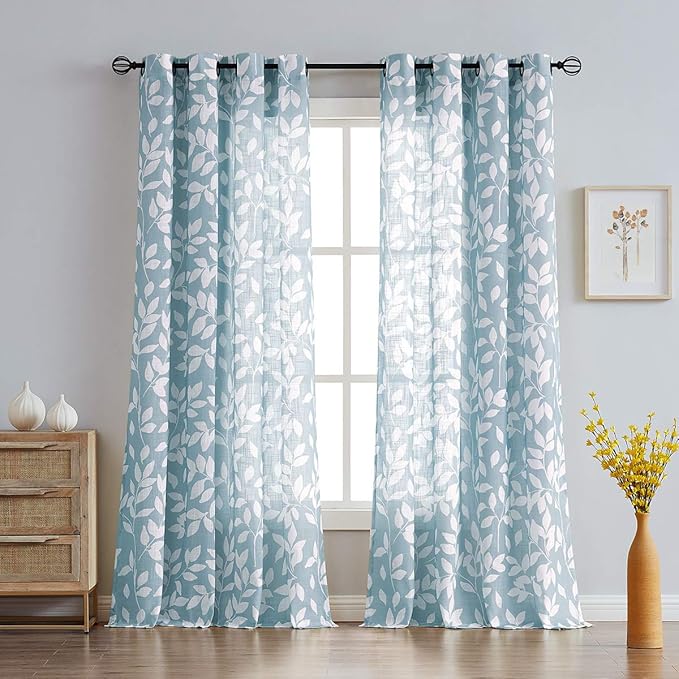 Treatmentex Blue Semi-Sheer Curtains by Treatmentex