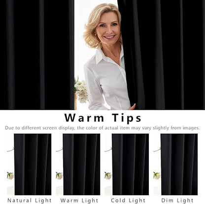 Linen 100% Blackout Curtains for Bedroom, Back Tab/Rod Pocket Curtain for - Image 6