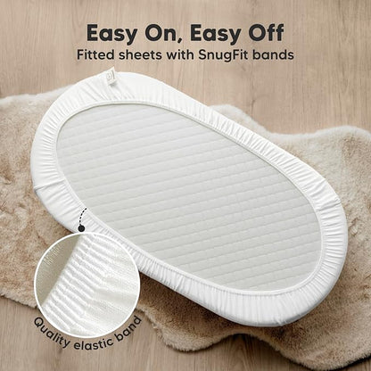 2-Pack Organic Bassinet Sheets for Girls, Boys - Image 5