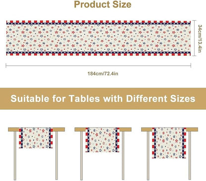 4th of July Table Runner, America Memorial Day Independence Day Stripe Stars - Image 7