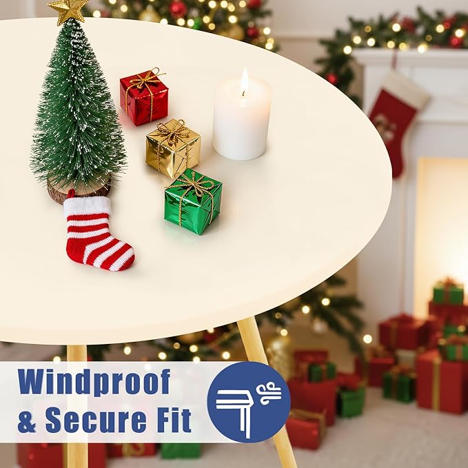 Round Spandex Tablecloth, Elastic Fitted Waterproof Tablecloths - Image 3