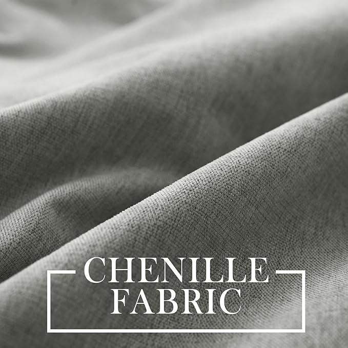 Macochico 100% Blackout Chenille Curtains Thermal Insulated Noise Reducing - Image 3