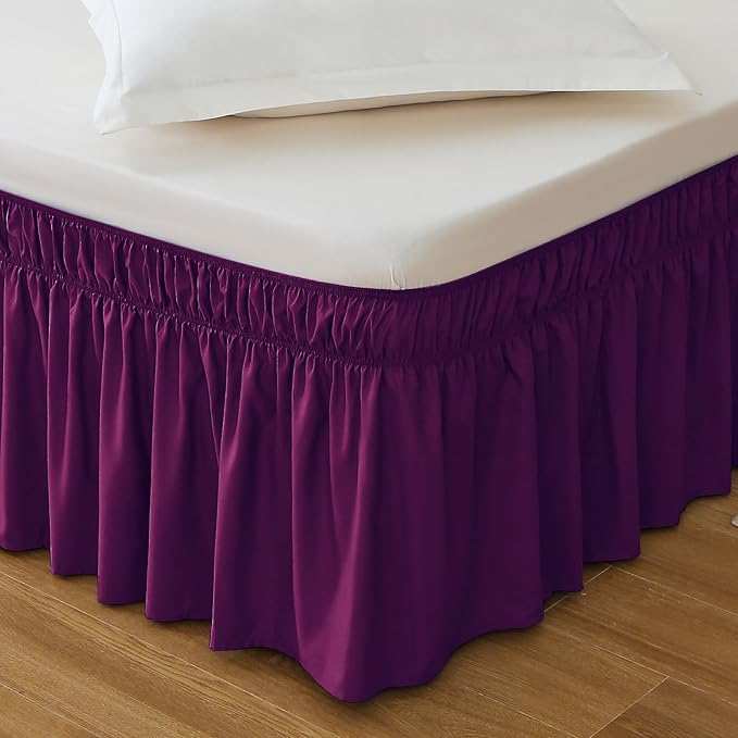 MEILA Queen Bed Skirt, Wrap Around Ruffle Bed Skit by MEILA
