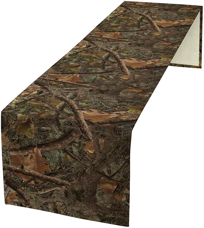 Camo Hunting Table Runner, Mossy and Oak Camouflage Patterns Table Runner by Unknown