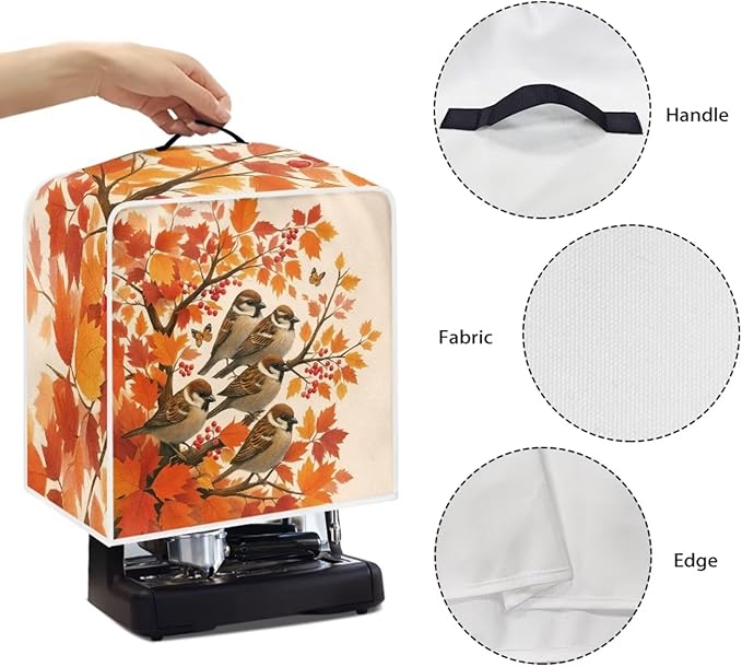 Coffee Maker Cover with Handle Maple Cardinal Dust Protection Washable Foldable - Image 5