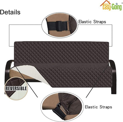 Easy-Going Futon Slipcover Reversible Sofa Cover Armless Couch Cover Water - Image 3
